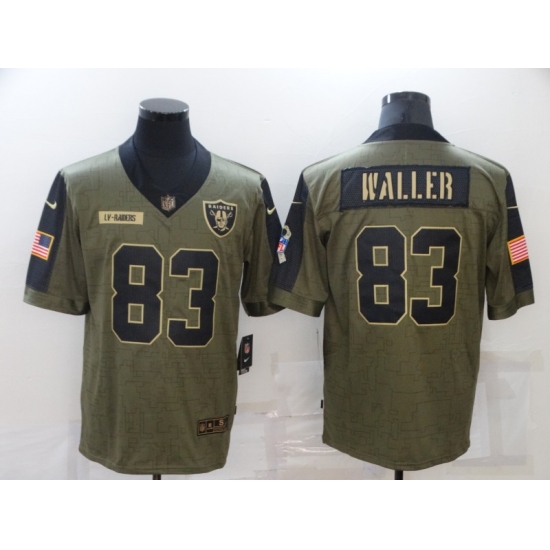 Men's Oakland Raiders 83 Darren Waller Nike Olive 2021 Salute To Service Limited Player Jersey