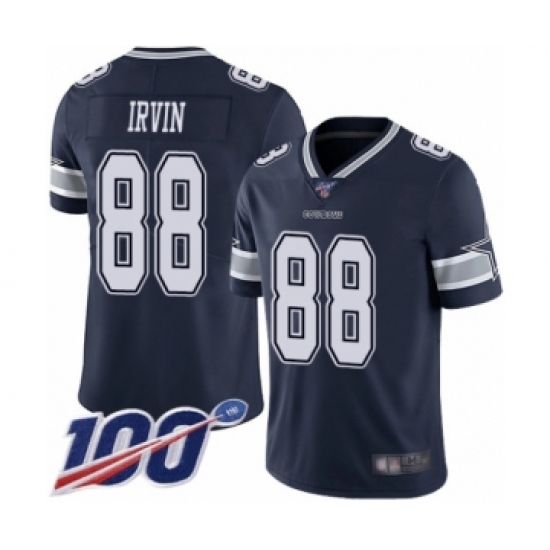 Men's Dallas Cowboys 88 Michael Irvin Navy Blue Team Color Vapor Untouchable Limited Player 100th Season Football Jersey