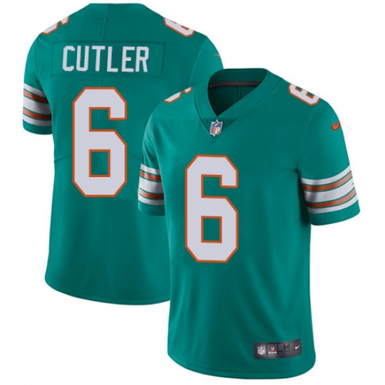 Youth Nike Miami Dolphins 6 Jay Cutler Aqua Green Alternate Vapor Untouchable Limited Player NFL Jersey