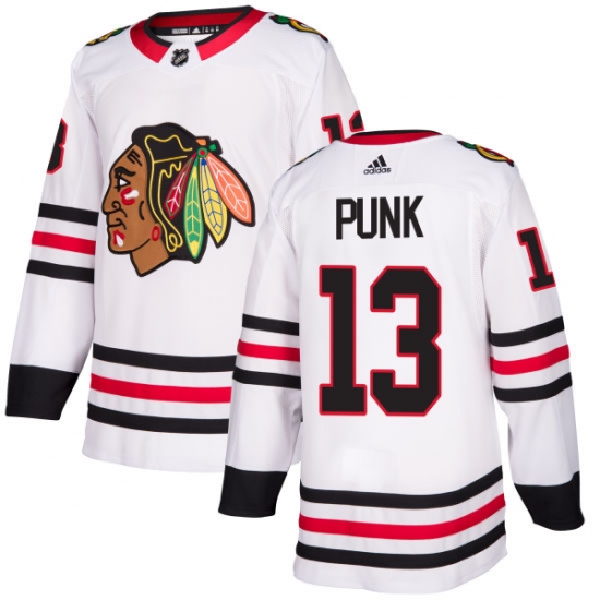 Women's Adidas Chicago Blackhawks 13 CM Punk Authentic White Away NHL Jersey