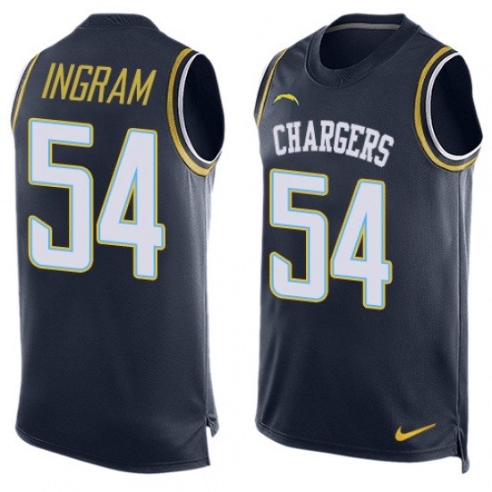 Men's Nike Los Angeles Chargers 54 Melvin Ingram Limited Navy Blue Player Name & Number Tank Top NFL Jersey
