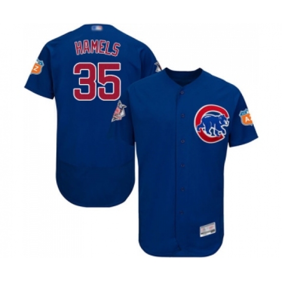 Men's Chicago Cubs 35 Cole Hamels Royal Blue Alternate Flex Base Authentic Collection Baseball Jersey