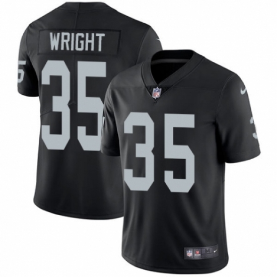 Youth Nike Oakland Raiders 35 Shareece Wright Black Team Color Vapor Untouchable Elite Player NFL Jersey