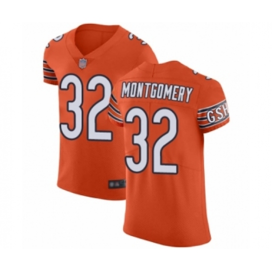 Men's Chicago Bears 32 David Montgomery Orange Alternate Vapor Untouchable Elite Player Football Jersey