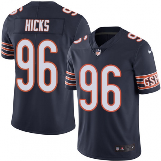 Youth Nike Chicago Bears 96 Akiem Hicks Navy Blue Team Color Vapor Untouchable Limited Player NFL Jersey