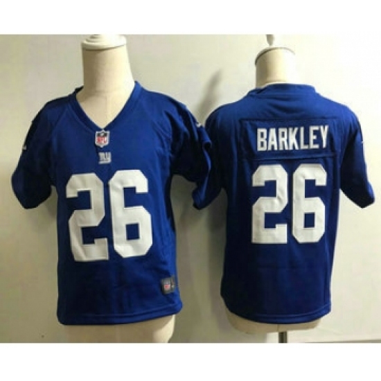 Toddler New York Giants 26 Saquon Barkley Royal Blue Team Color Stitched NFL Nike Game Jersey