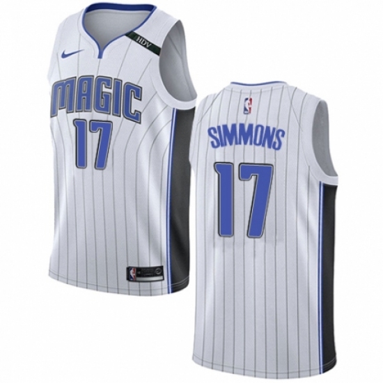 Men's Nike Orlando Magic 17 Jonathon Simmons Authentic NBA Jersey - Association Edition