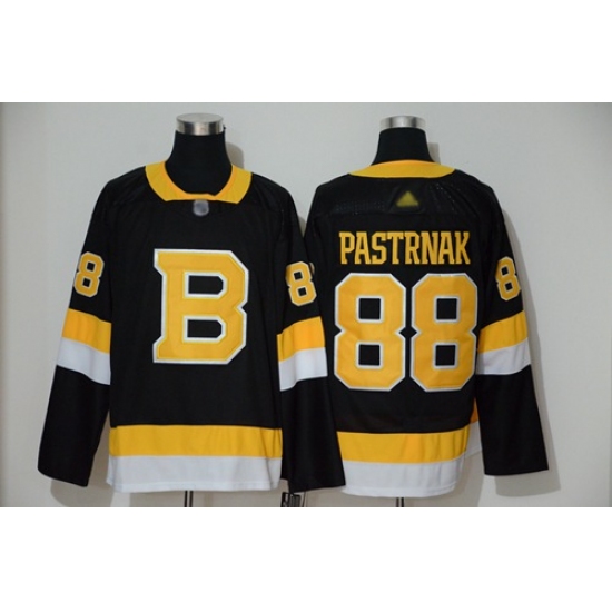 Men's Adidas Boston Bruins 88 David Pastrnak Black Throwback Authentic Stitched Hockey Jersey