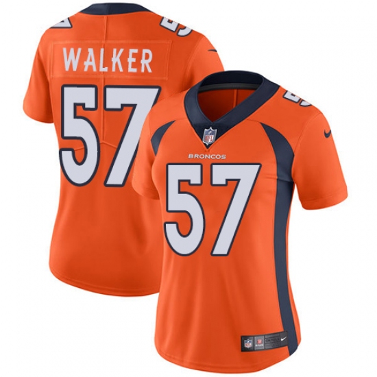 Women's Nike Denver Broncos 57 Demarcus Walker Elite Orange Team Color NFL Jersey