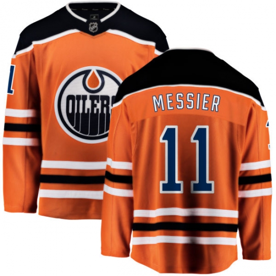 Men's Edmonton Oilers 11 Mark Messier Fanatics Branded Orange Home Breakaway NHL Jersey