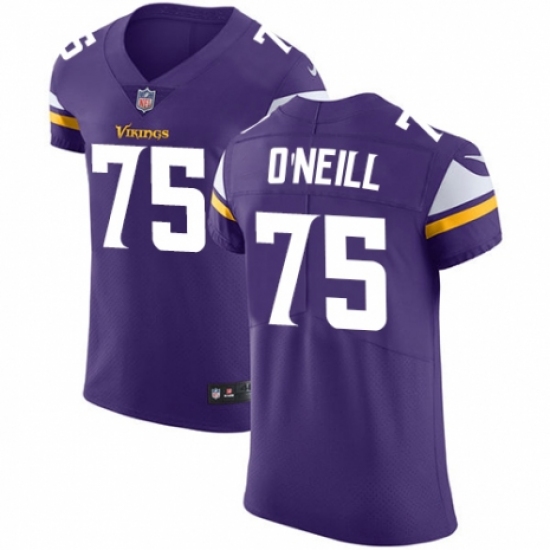 Men's Nike Minnesota Vikings 75 Brian O'Neill Purple Team Color Vapor Untouchable Elite Player NFL Jersey