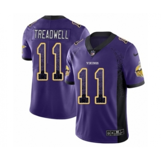 Men's Nike Minnesota Vikings 11 Laquon Treadwell Limited Purple Rush Drift Fashion NFL Jersey