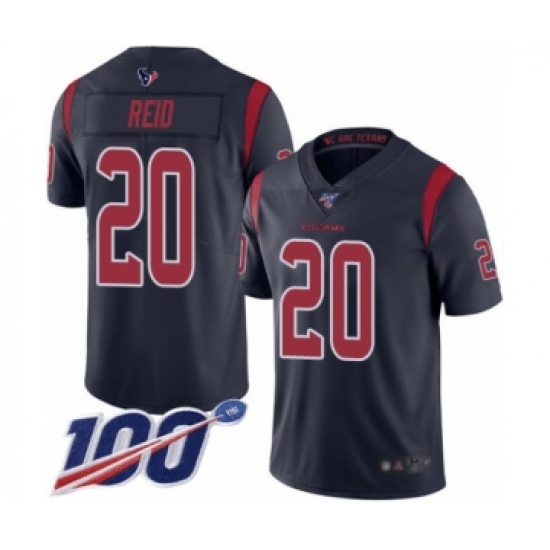 Men's Houston Texans 20 Justin Reid Limited Navy Blue Rush Vapor Untouchable 100th Season Football Jersey