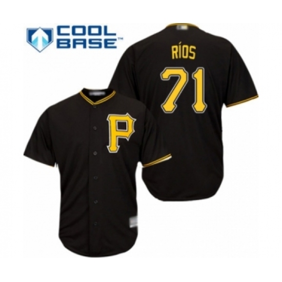 Youth Pittsburgh Pirates 71 Yacksel Rios Authentic Black Alternate Cool Base Baseball Player Jersey