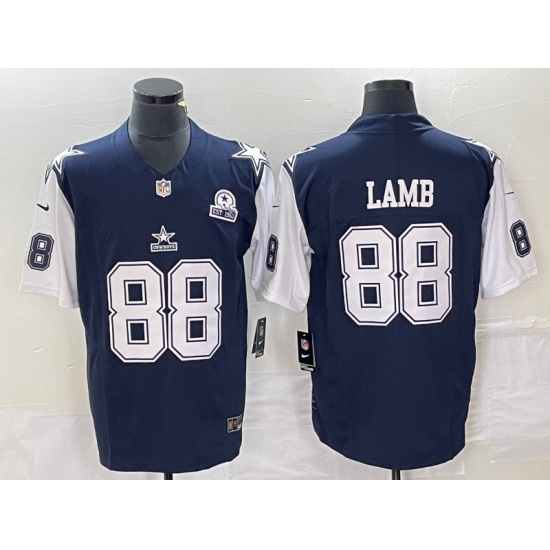 Men's Nike Dallas Cowboys 88 CeeDee Lamb Navy Thanksgiving 2023 F.U.S.E. Stitched Football Jersey
