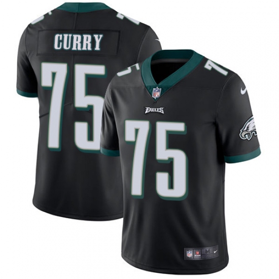 Men's Nike Philadelphia Eagles 75 Vinny Curry Black Alternate Vapor Untouchable Limited Player NFL Jersey