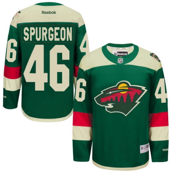 Men's Reebok Minnesota Wild 46 Jared Spurgeon Authentic Green 2016 Stadium Series NHL Jersey