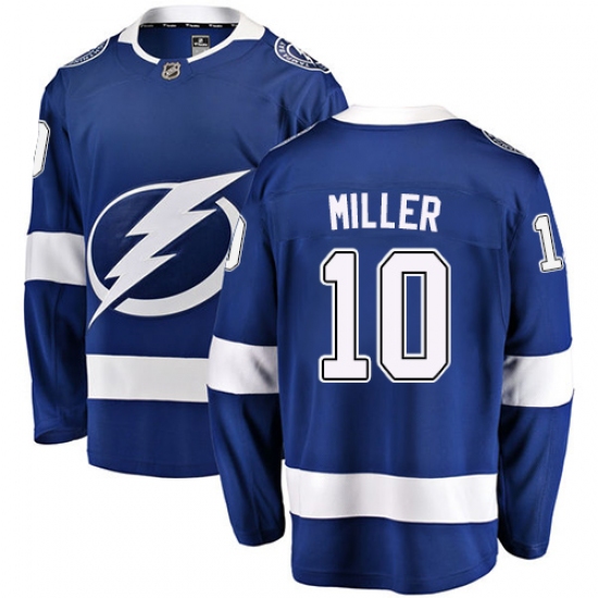 Men's Tampa Bay Lightning 10 J.T. Miller Fanatics Branded Royal Blue Home Breakaway NHL Jersey