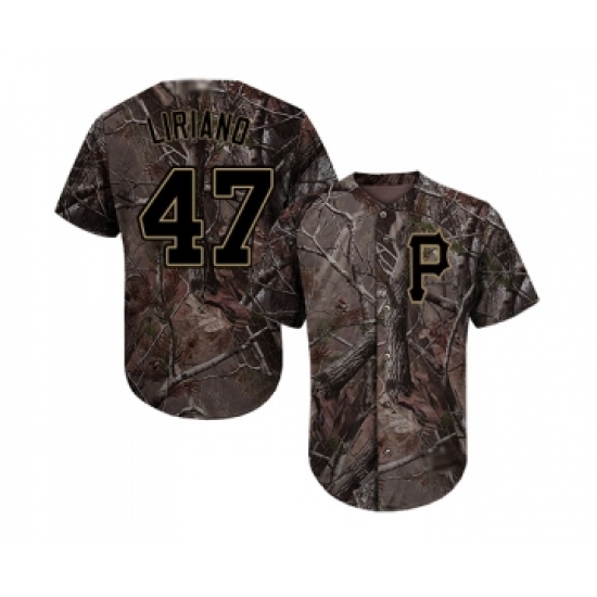 Youth Pittsburgh Pirates 47 Francisco Liriano Authentic Camo Realtree Collection Flex Base Baseball Jersey