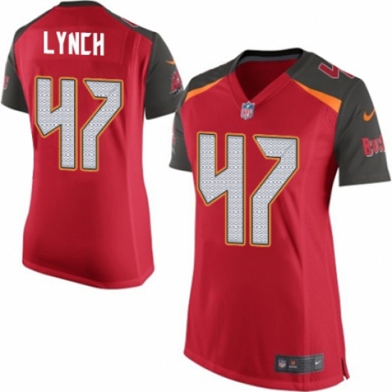Women's Nike Tampa Bay Buccaneers 47 John Lynch Game Red Team Color NFL Jersey
