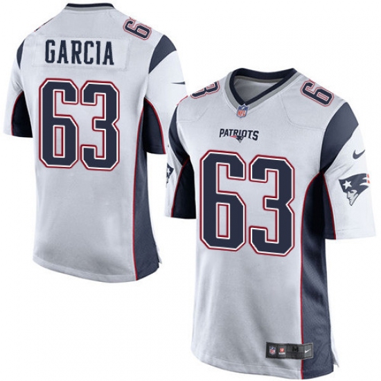 Men's Nike New England Patriots 63 Antonio Garcia Game White NFL Jersey