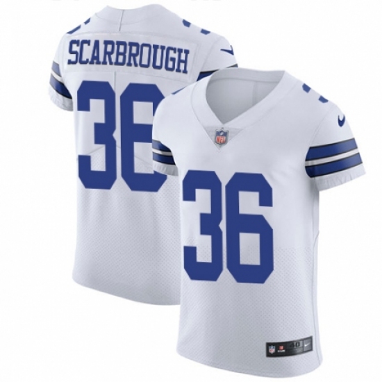 Men's Nike Dallas Cowboys 36 Bo Scarbrough White Vapor Untouchable Elite Player NFL Jersey