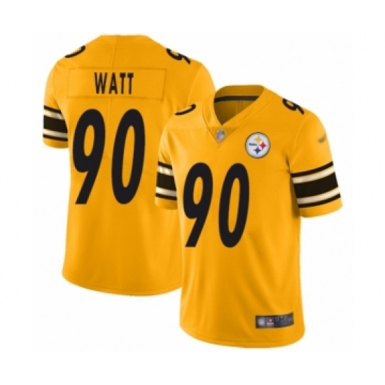 Men's Pittsburgh Steelers 90 T. J. Watt Limited Gold Inverted Legend Football Jersey