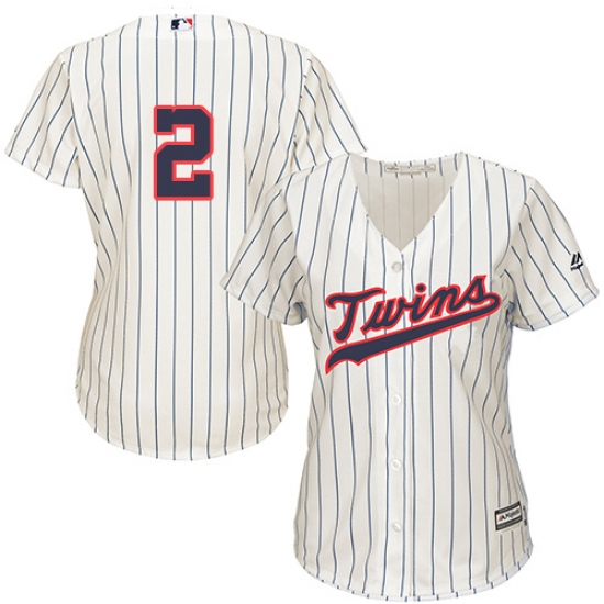 Women's Majestic Minnesota Twins 2 Brian Dozier Authentic Cream Alternate Cool Base MLB Jersey