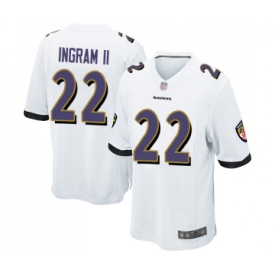 Men's Baltimore Ravens 22 Mark Ingram II Game White Football Jersey