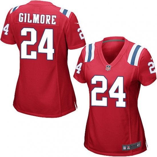 Women's Nike New England Patriots 24 Stephon Gilmore Game Red Alternate NFL Jersey