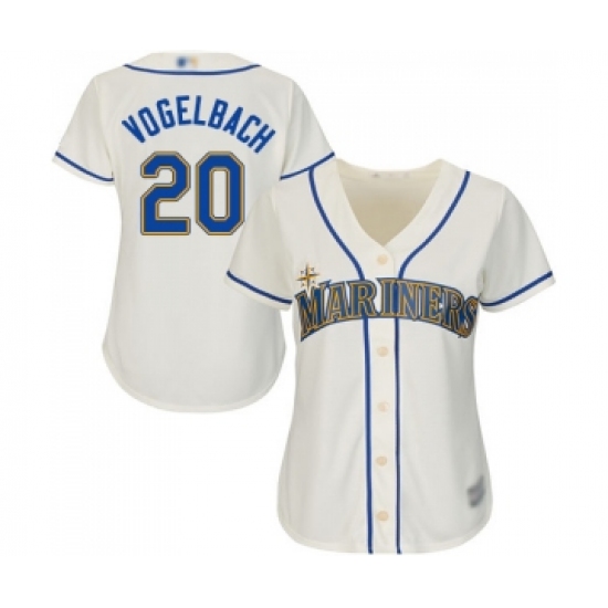 Women's Seattle Mariners 20 Dan Vogelbach Replica Cream Alternate Cool Base Baseball Jersey