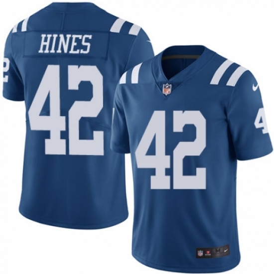 Youth Nike Indianapolis Colts 42 Nyheim Hines Limited Royal Blue Rush Vapor Untouchable NFL Jersey