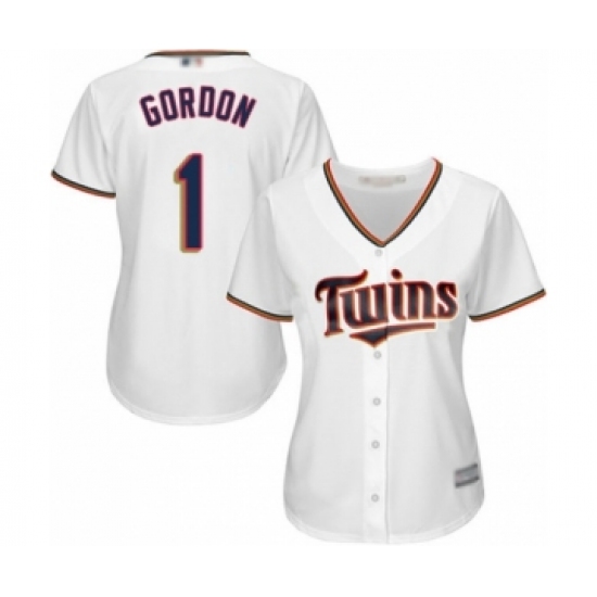Women's Minnesota Twins 1 Nick Gordon Authentic White Home Cool Base Baseball Player Jersey