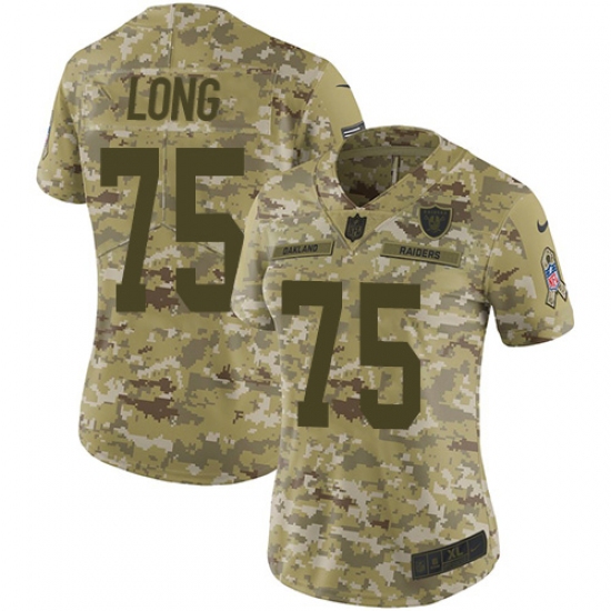 Women's Nike Oakland Raiders 75 Howie Long Limited Camo 2018 Salute to Service NFL Jersey