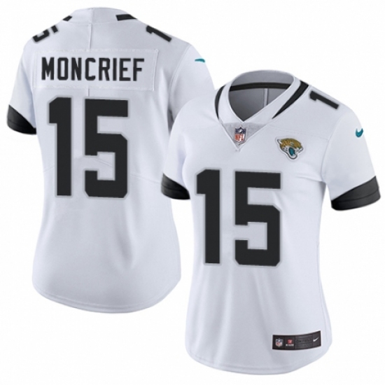 Women's Nike Jacksonville Jaguars 15 Donte Moncrief White Vapor Untouchable Limited Player NFL Jersey