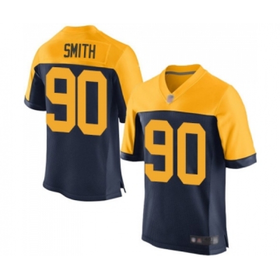 Men's Green Bay Packers 90 Za'Darius Smith Elite Navy Blue Alternate Football Jersey