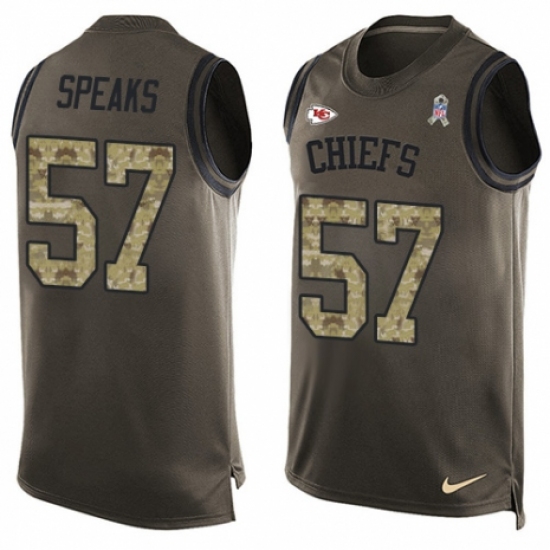 Men's Nike Kansas City Chiefs 57 Breeland Speaks Limited Green Salute to Service Tank Top NFL Jersey