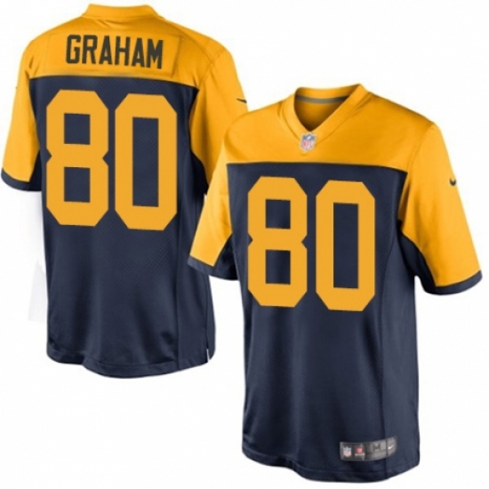 Youth Nike Green Bay Packers 80 Jimmy Graham Navy Blue Alternate Vapor Untouchable Elite Player NFL Jersey