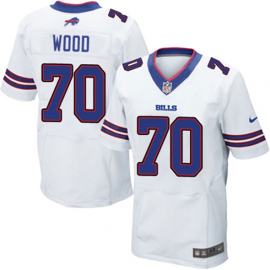 Men's Nike Buffalo Bills 70 Eric Wood Elite White NFL Jersey