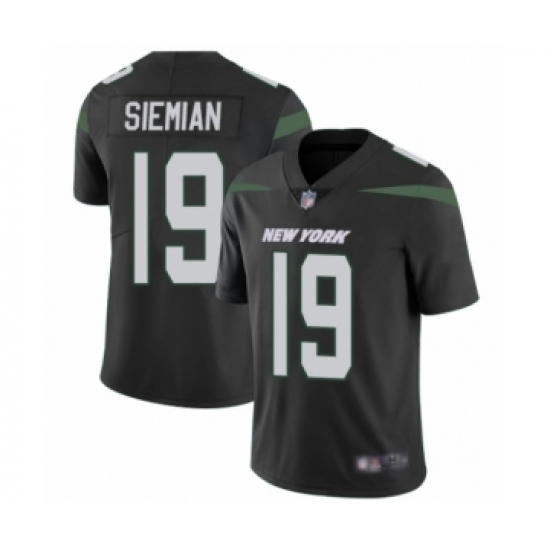 Men's New York Jets 19 Trevor Siemian Black Alternate Vapor Untouchable Limited Player Football Jersey