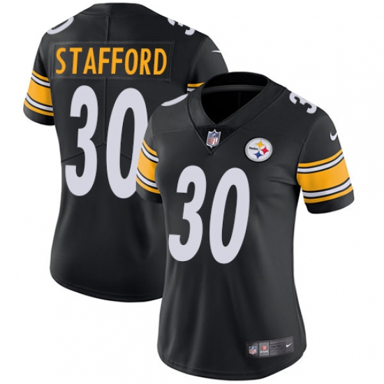 Women's Nike Pittsburgh Steelers 30 Daimion Stafford Black Team Color Vapor Untouchable Limited Player NFL Jersey