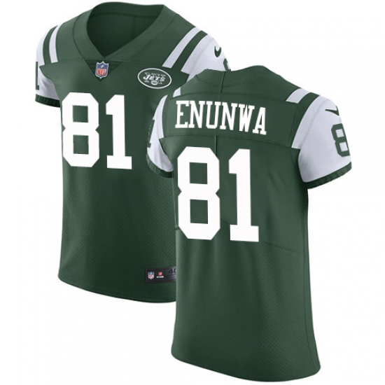 Men's Nike New York Jets 81 Quincy Enunwa Elite Green Team Color NFL Jersey