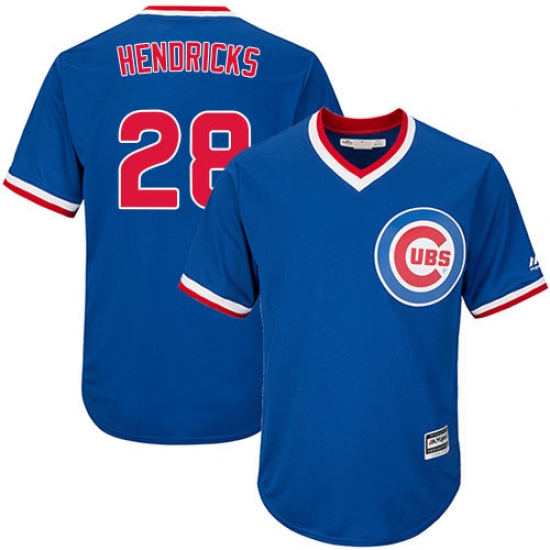 Youth Majestic Chicago Cubs 28 Kyle Hendricks Authentic Royal Blue Cooperstown Cool Base MLB Jersey
