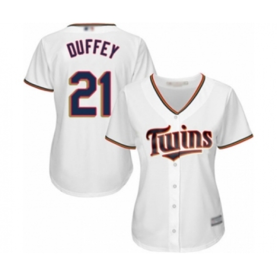 Women's Minnesota Twins 21 Tyler Duffey Authentic White Home Cool Base Baseball Player Jersey