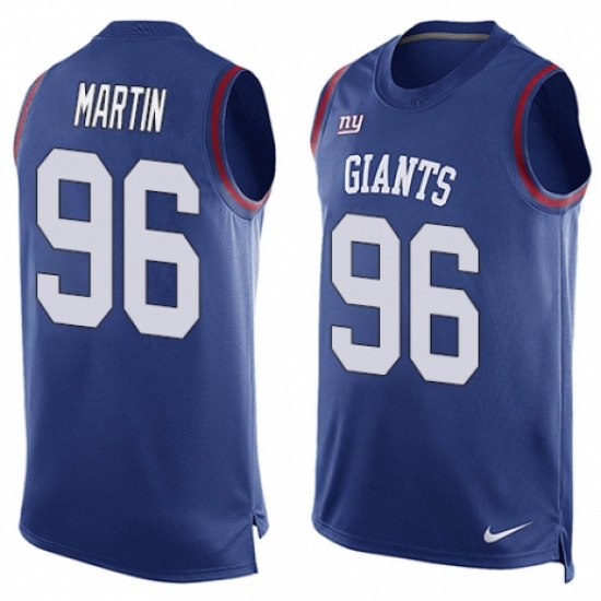 Men's Nike New York Giants 96 Kareem Martin Limited Royal Blue Player Name & Number Tank Top NFL Jersey