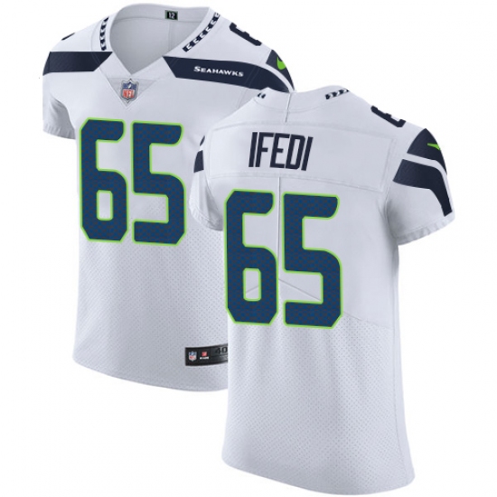 Men's Nike Seattle Seahawks 65 Germain Ifedi White Vapor Untouchable Elite Player NFL Jersey