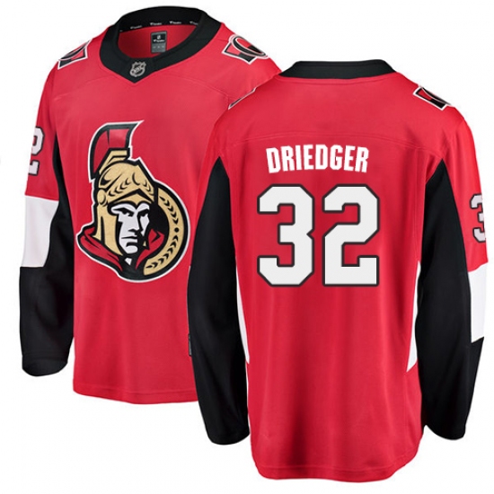Men's Ottawa Senators 32 Chris Driedger Fanatics Branded Red Home Breakaway NHL Jersey