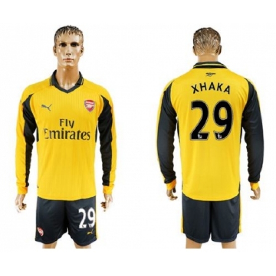 Arsenal 29 Xhaka Away Long Sleeves Soccer Club Jersey