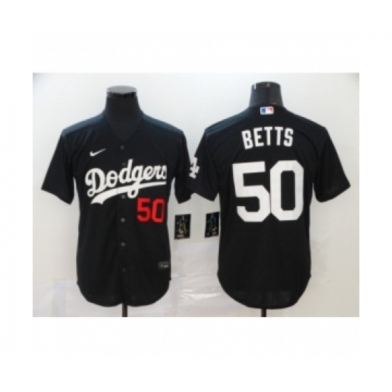 Men's Los Angeles Dodgers 50 Mookie Betts Black 2020 Cool Base Jersey