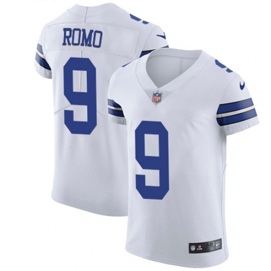 Men's Nike Dallas Cowboys 9 Tony Romo Elite White NFL Jersey